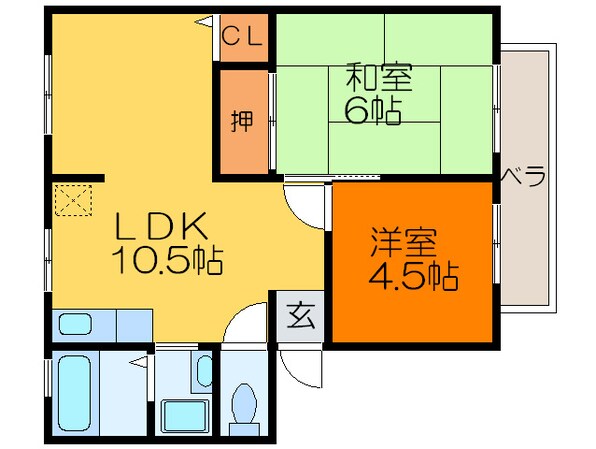 サンビレッジ森彦Ｂ棟の物件間取画像